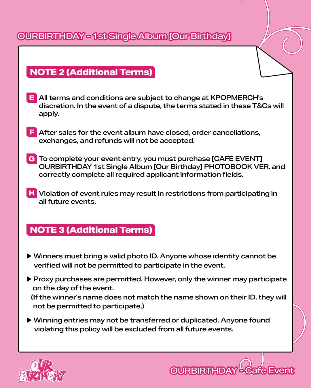 [CAFE EVENT] OURBIRTHDAY 1st Single Album [Our Birthday] PHOTOBOOK VER.