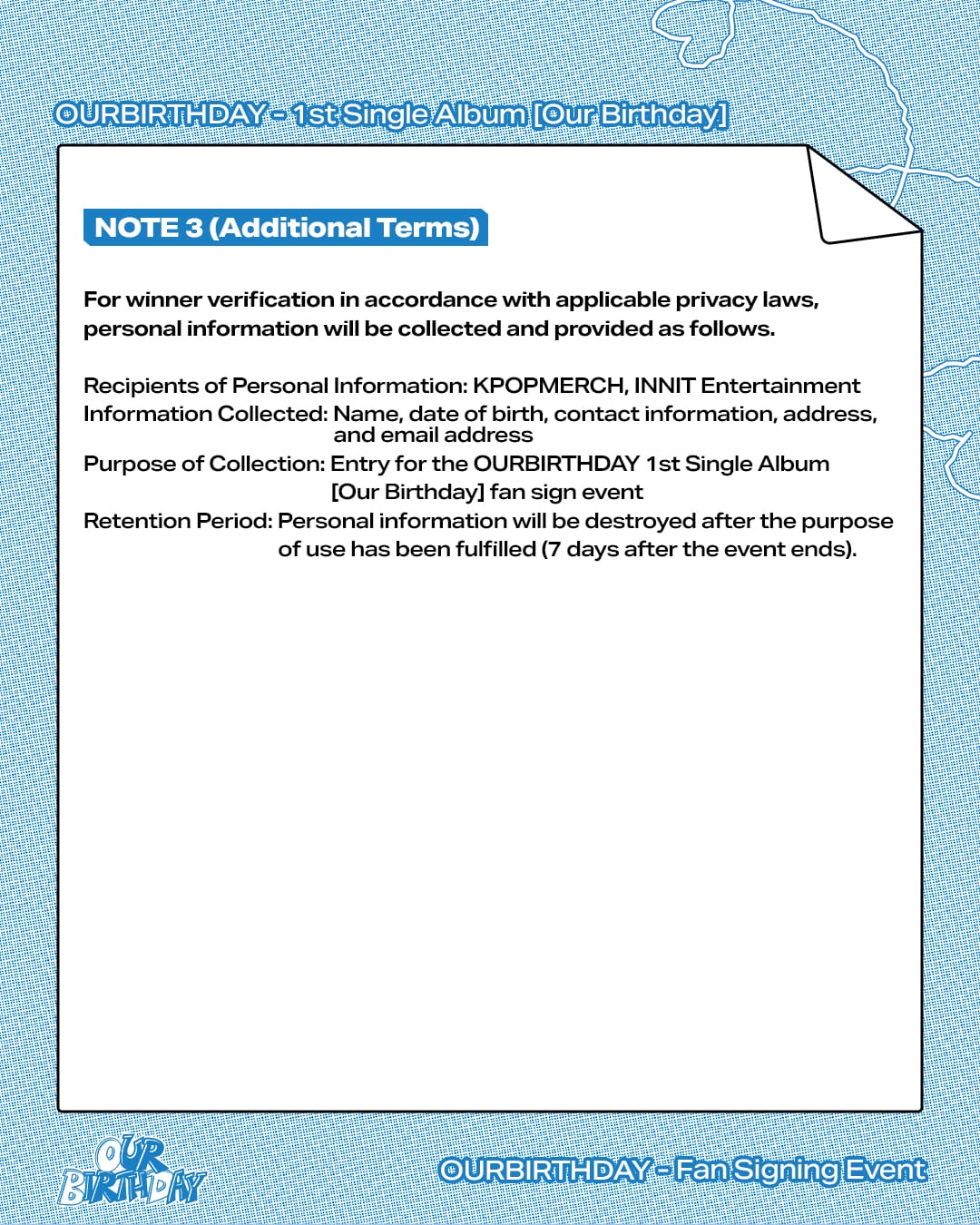 [Fan Sign Event] OURBIRTHDAY 1st Single Album [Our Birthday] PHOTOBOOK VER.