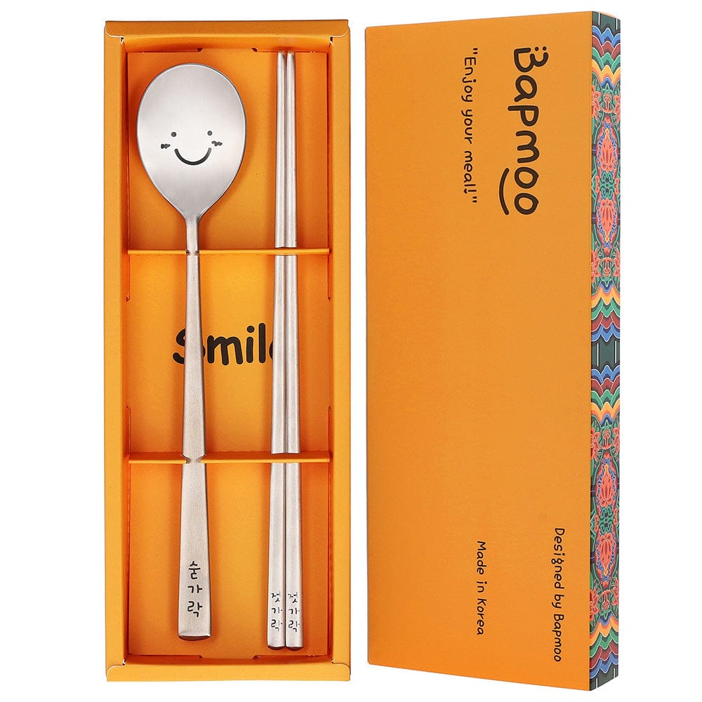 Bapmoo MD / GOODS [K-Lifestyle] Bapmoo - Happy Face Spoon and Chopstick Set