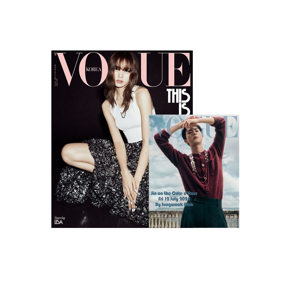 BLACKPINK Magazine A ver BLACK PINK LISA / BTS JIN - VOGUE Magazine Cover LISA + Special Book Cover BTS Jin (Oct 2024)