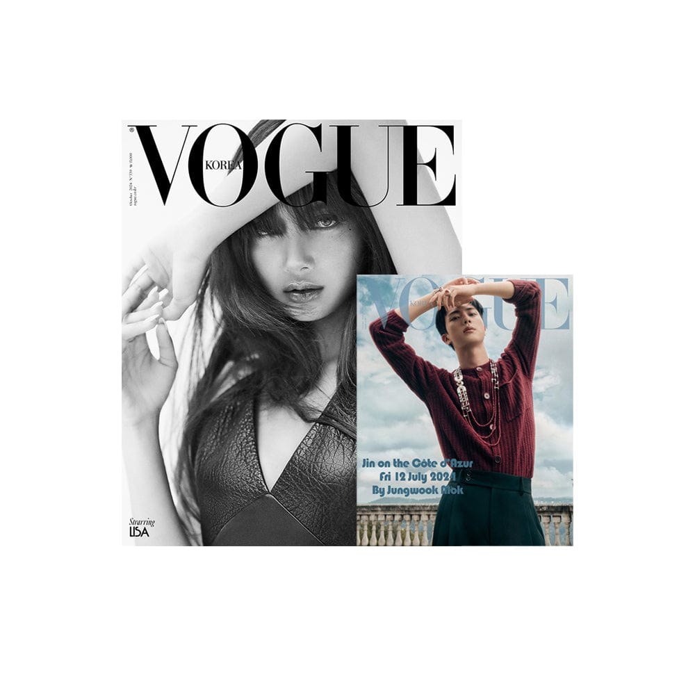 BLACKPINK Magazine D ver BLACK PINK LISA / BTS JIN - VOGUE Magazine Cover LISA + Special Book Cover BTS Jin (Oct 2024)