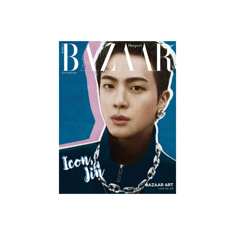 BTS Magazine B ver BTS JIN - BAZAAR Korea Magazine Cover Jin (Sep 2024)