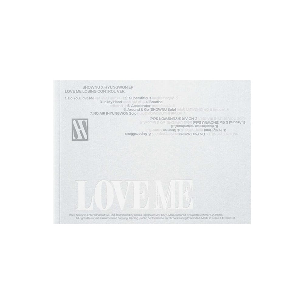 MONSTA X ALBUM MONSTA X SHOWNU HYUNGWON - EP LOVE ME (LOSING CONTROL VER.)