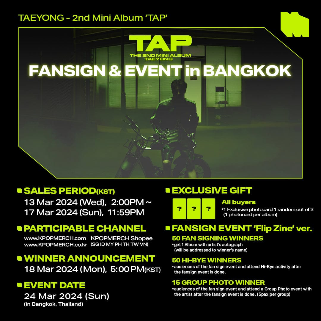 NCT ALBUM [BANGKOK Fan Signing EVENT] TAEYONG - 2nd Mini Album [TAP] (Flip Zine Ver.)