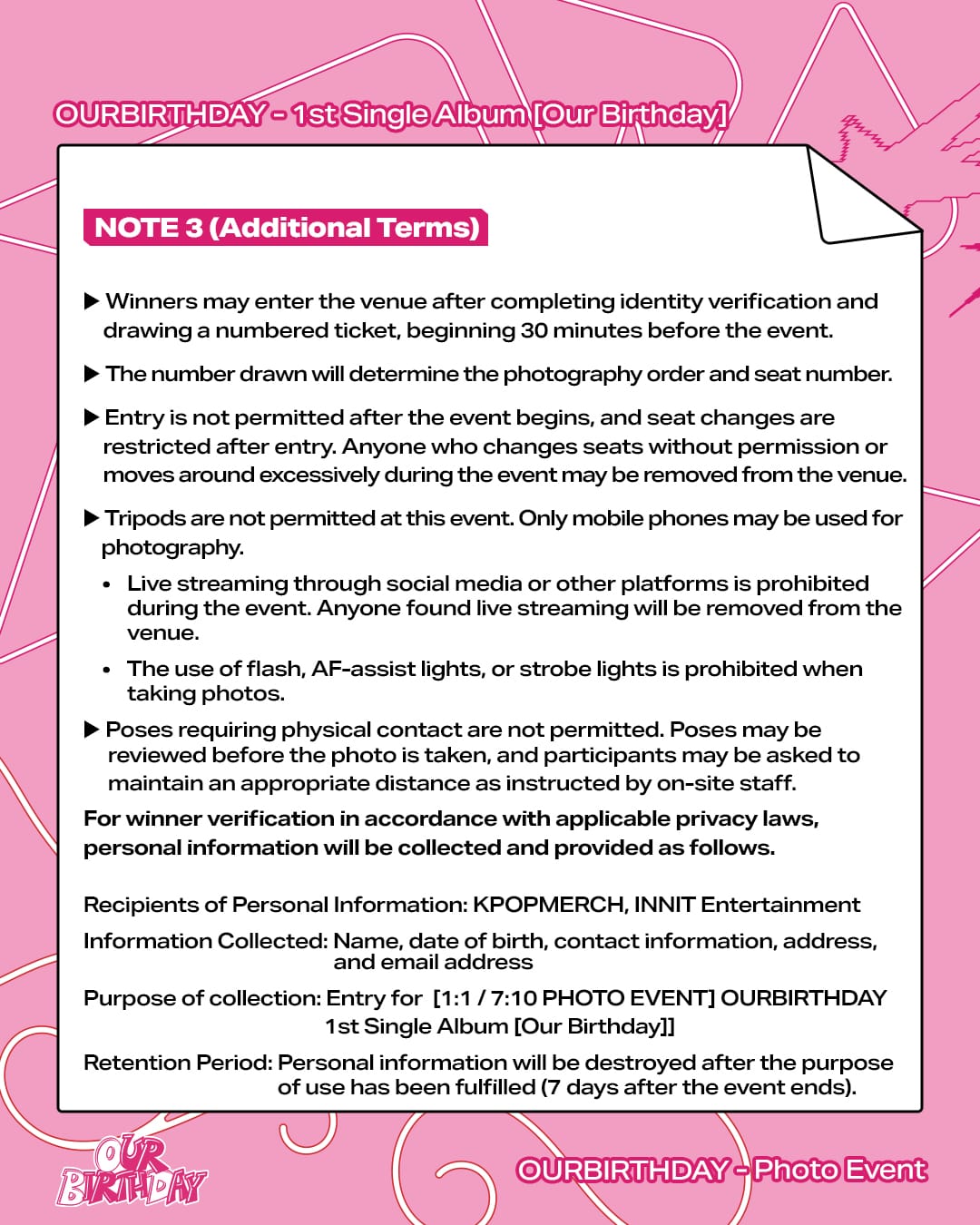 OURBIRTHDAY ALBUM [PHOTO EVENT] OURBIRTHDAY 1st Single Album [Our Birthday] PHOTOBOOK VER.