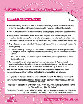 OURBIRTHDAY ALBUM [PHOTO EVENT] OURBIRTHDAY 1st Single Album [Our Birthday] PHOTOBOOK VER.