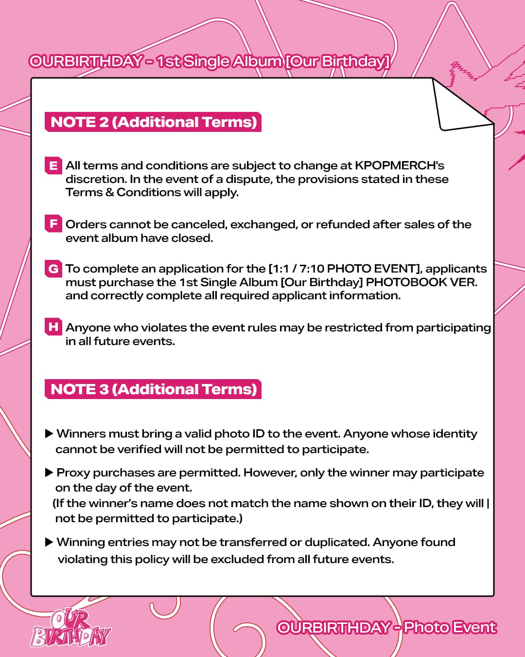 OURBIRTHDAY ALBUM [PHOTO EVENT] OURBIRTHDAY 1st Single Album [Our Birthday] PHOTOBOOK VER.