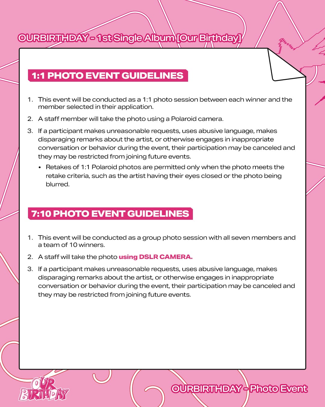 OURBIRTHDAY ALBUM [PHOTO EVENT] OURBIRTHDAY 1st Single Album [Our Birthday] PHOTOBOOK VER.