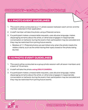 OURBIRTHDAY ALBUM [PHOTO EVENT] OURBIRTHDAY 1st Single Album [Our Birthday] PHOTOBOOK VER.